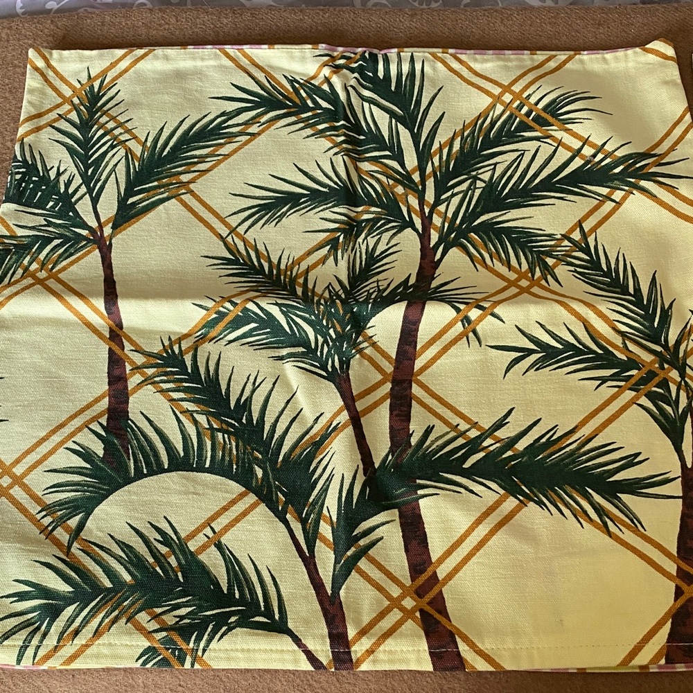 IKEA SOMMAR Green and Yellow Palm Tree Accent Pillow Covers, Set of Two - Picture 2 of 8